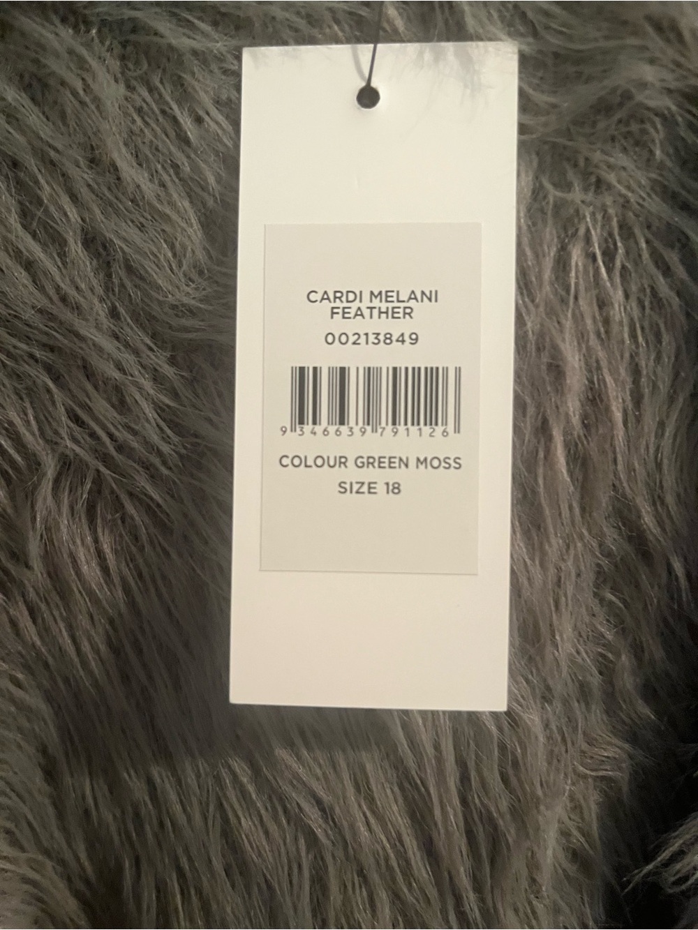 Evans Cardi Melani Feather Women’s Plus UK 18/ US 2X Green Moss Fuzzy Cardigan - Picture 6 of 7